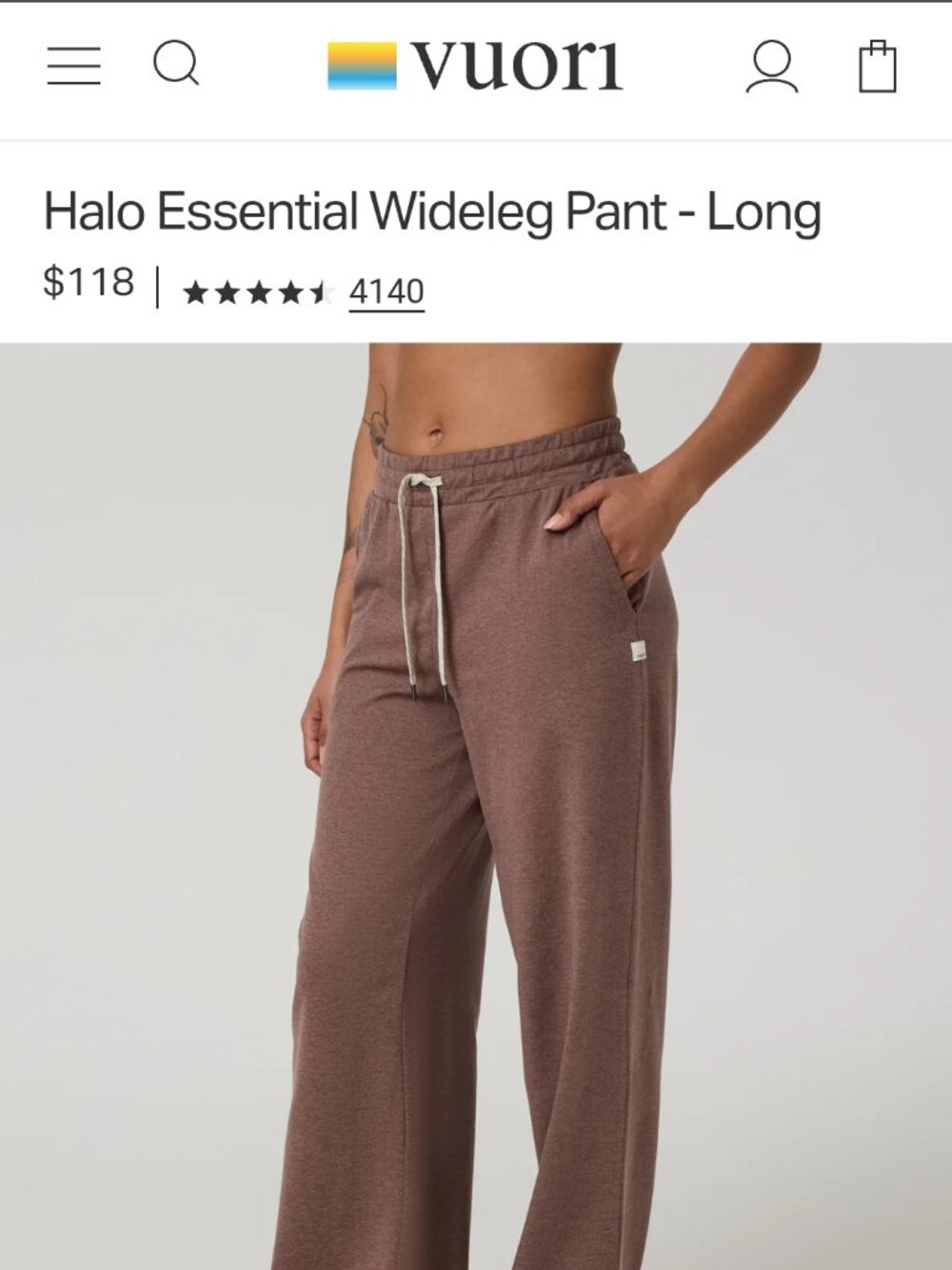 *Brand New* Vuori Halo Essential pant xs